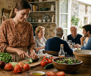 El pepino y la ensalada