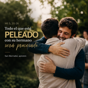 San Bernabé, apóstol. Mt 5, 20-26. Todo el que esté peleado con su hermano será procesado.
