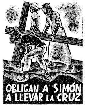 Quinta Estación: Obligan a Simón a llevar la cruz