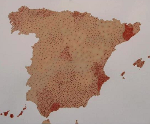 Cartografías del dolor: Mapa de suicidios en España en el 2010 (estadísticas del INI)
